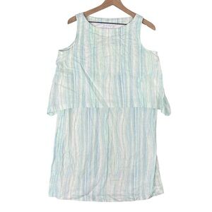 J Jill Dress Womens Medium PETITE Linen Sleeveless A Line Blouson Beachy Light